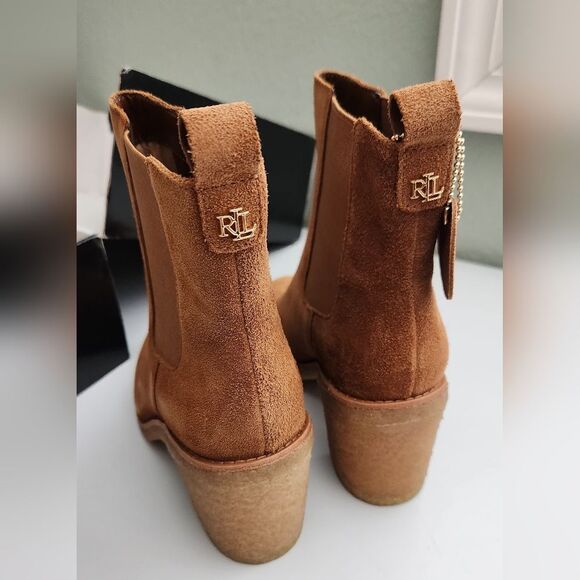 Lauren Ralph Lauren Marianna Water Repellent Suede Booties Women's Size 6 - Picture 10 of 10